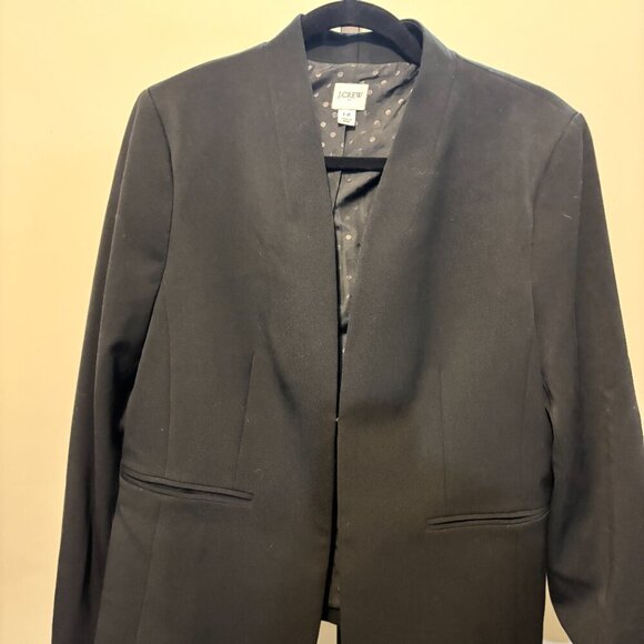 J. Crew Broadway Black Hook Eye Closure Blazer - Picture 6 of 13